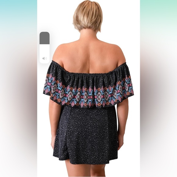 Fit 4 UR Thighs Maya Border  of  the Shoulder Dress NWOT - Picture 2 of 8